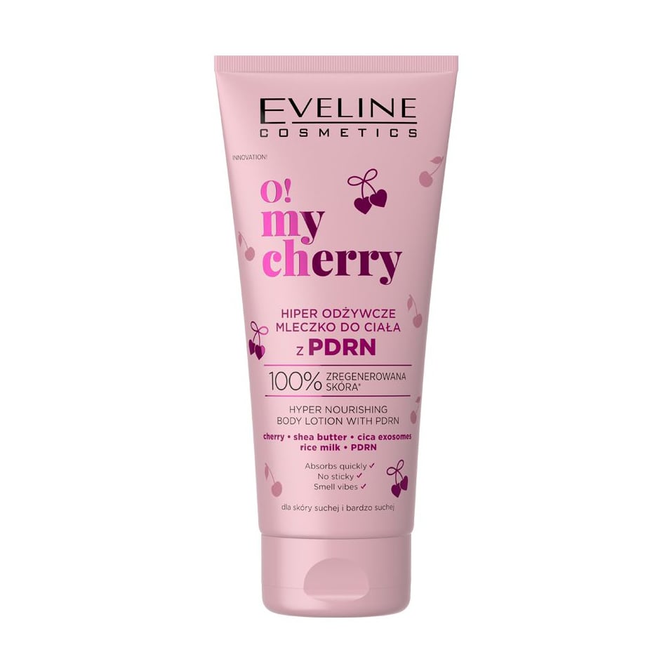 Гіперживильний лосьйон для тіла Eveline Cosmetics O! My Cherry Hyper Nourishing Body Lotion з PDRN, 200 мл