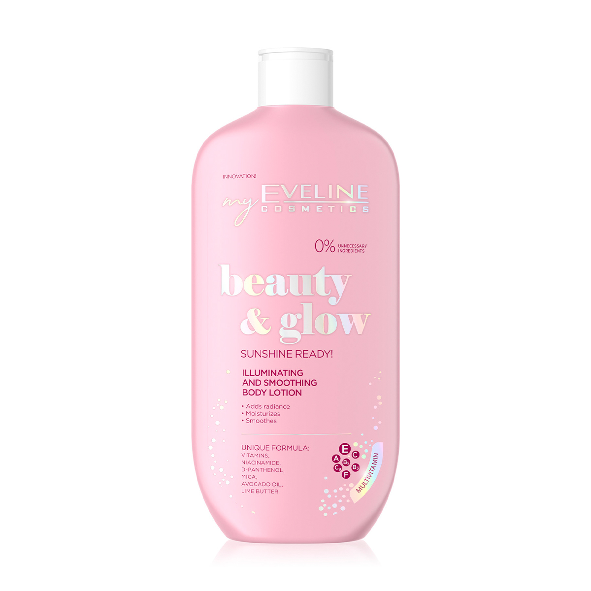 Розгладжувальний лосьйон для тіла Eveline Cosmetics Beauty &amp; Glow Sunshine Ready! з ефектом сяйва, 350 мл